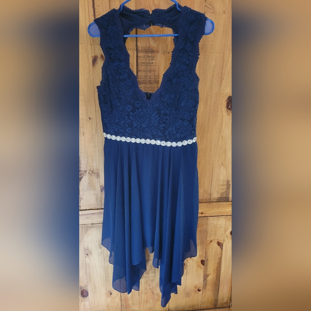 Dark blue, beautiful dress size adult 13 only worn once